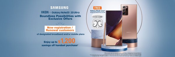 HKBN Launches Samsung Galaxy Note20 Series Offers Save Up to HK$1,200 when Subscribing HKBN Broadband or Mobile Service Plans Online