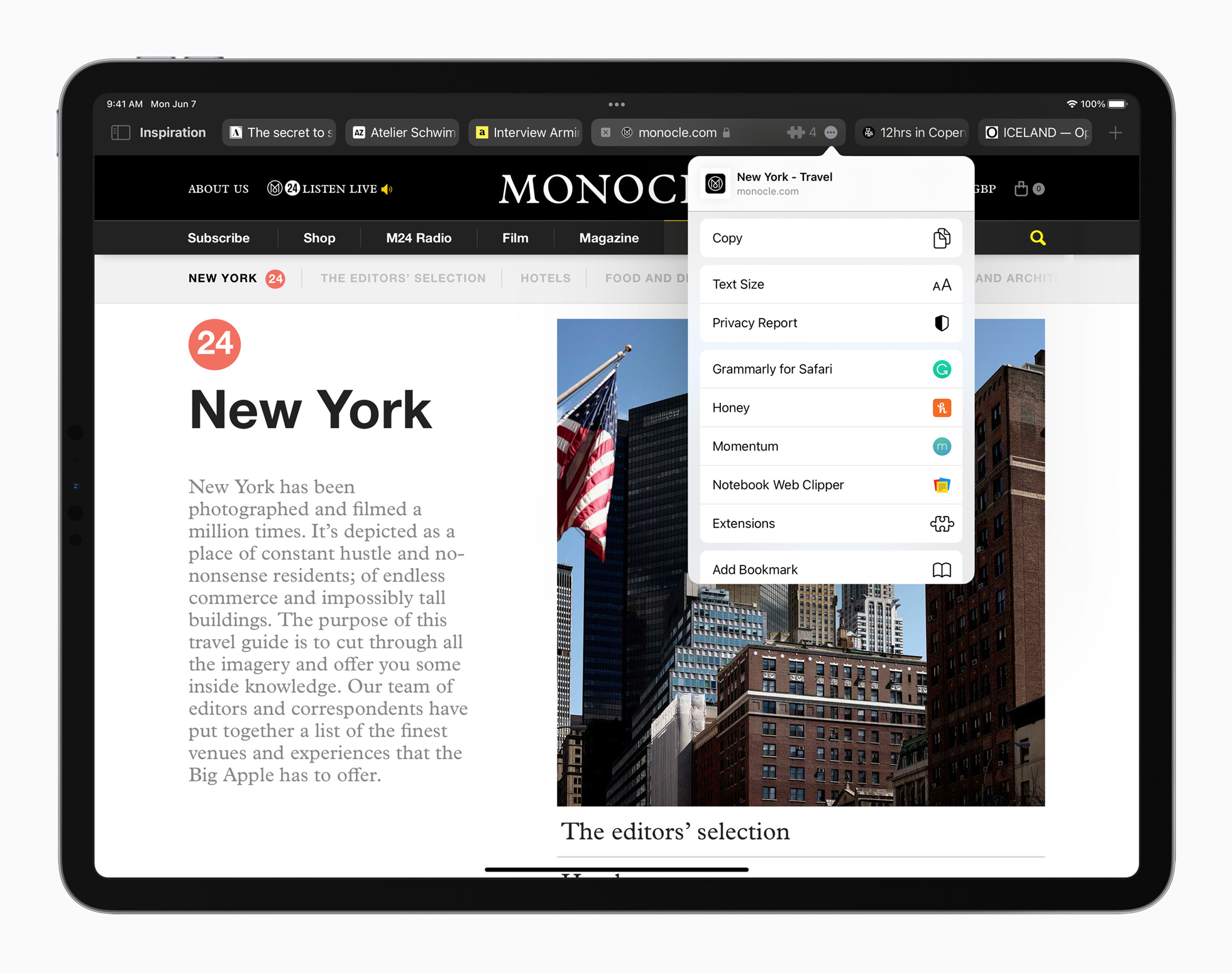 Apple iPadPro iPadOS15 safari safariextensions 060721