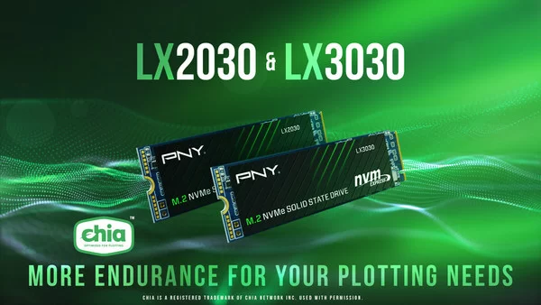 pny lx2030 and lx3030 m 2 nvme gen3 x4 solid state drives more endurance for the chiar plotting needs