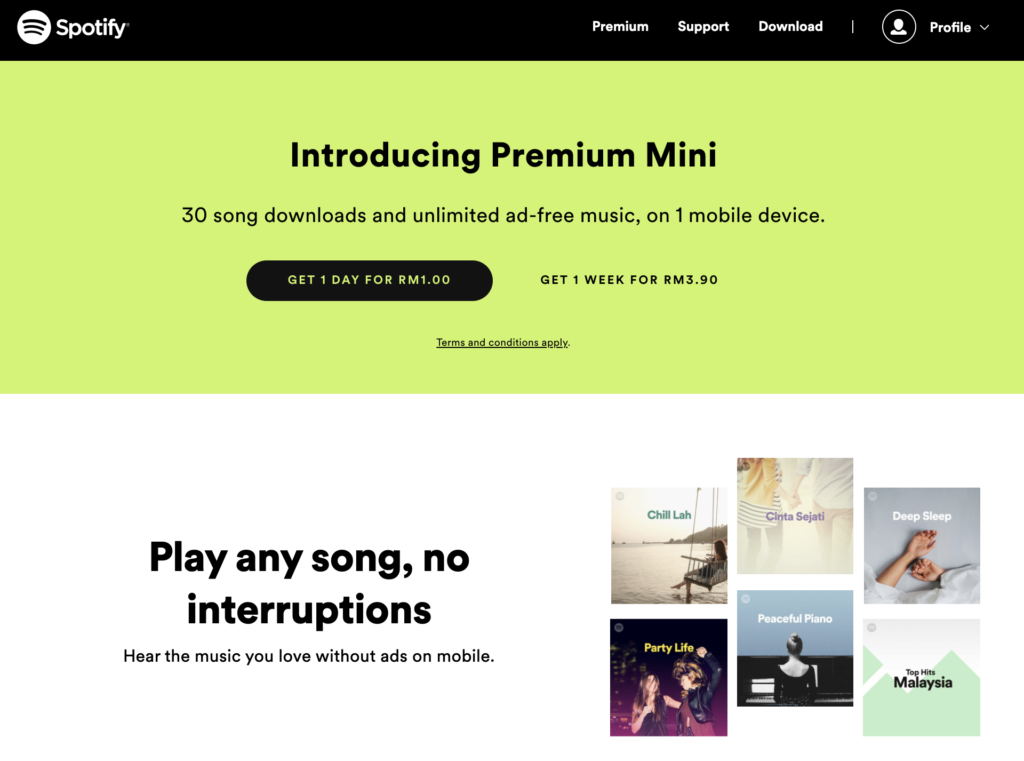 Spotify Premium Mini MY 1