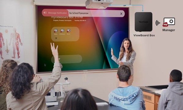 ViewSonic introduced the ViewBoard Box to provide instant access to myViewBoard and centralized management across multiple displays, bringing enhanced engagement and collaboration as well as facilitating campus-wide communication in learning spaces.