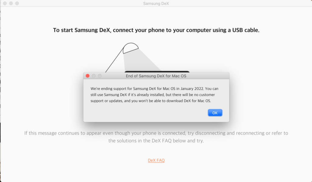 Samsung DeX MacOS pop up Reddit