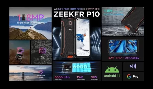 not just 108mp zeeker p10 features a leading camera system in rugged phones