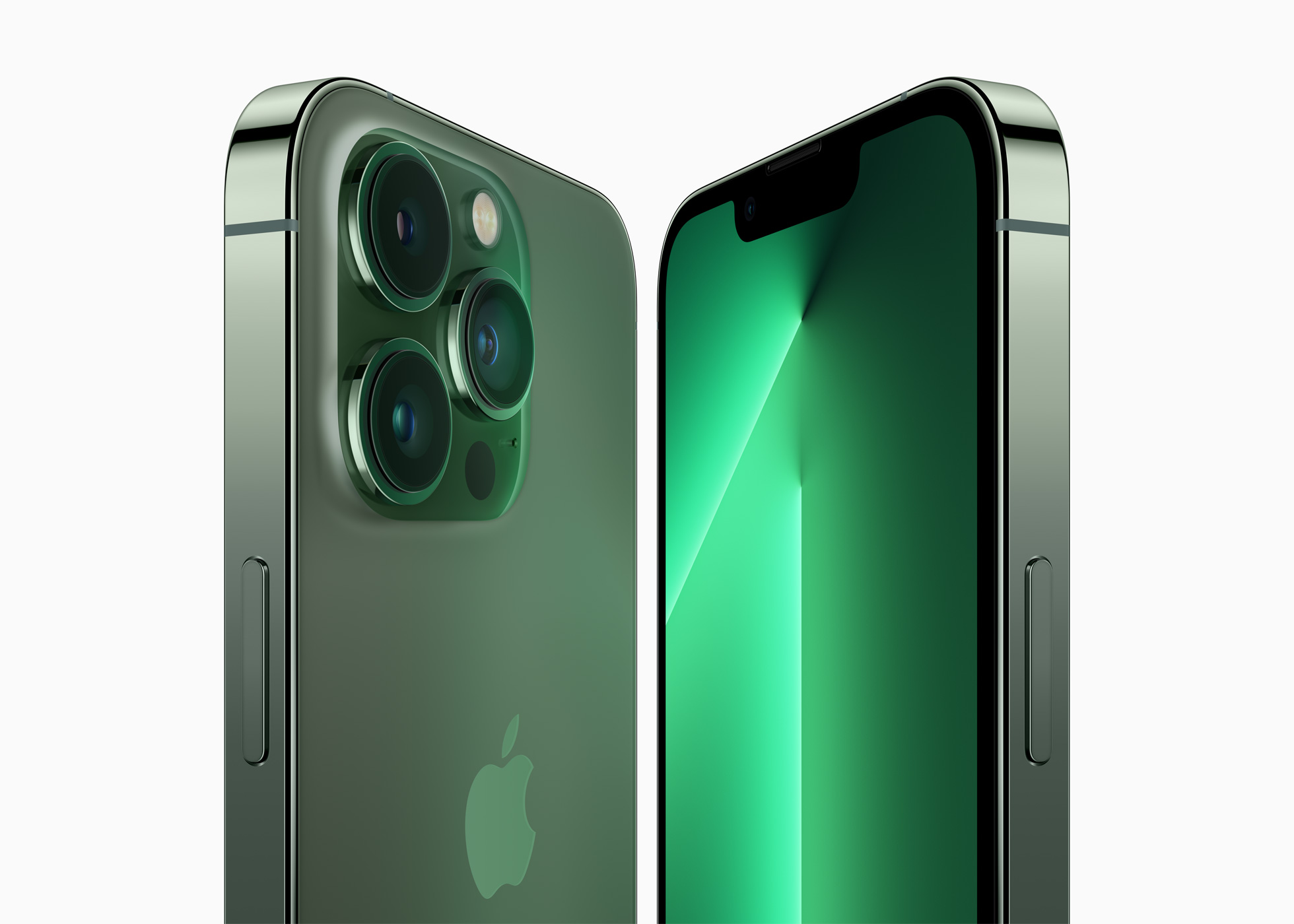 Apple iPhone13 Pro alpine green hero 2up 220308