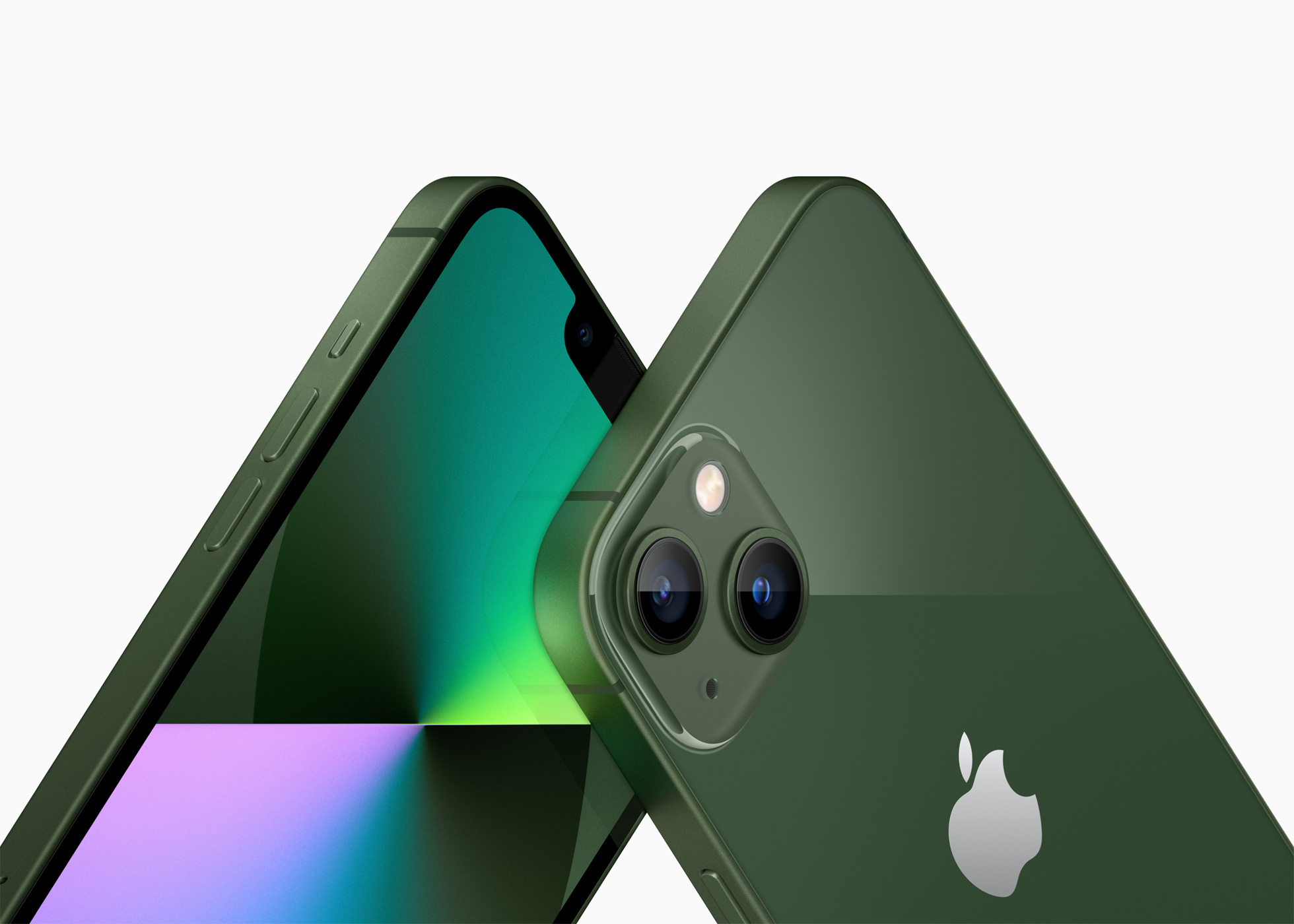 Apple iPhone13 green hero 2up 220308