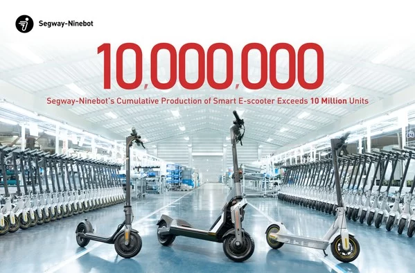 segway ninebots smart e scooter production surpasses 10 million units