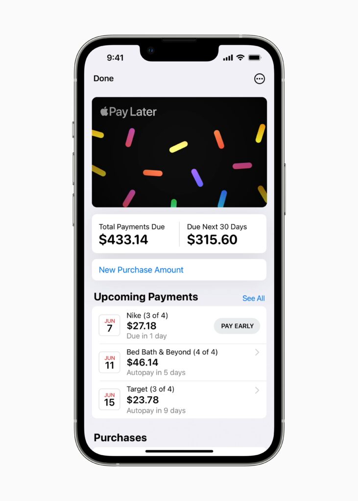 Apple WWDC22 iOS16 Apple Pay Pay Later summary 220606