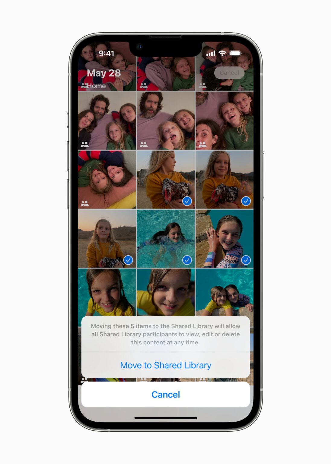 Apple WWDC22 iOS16 iCloud Shared Photo Library selected photos 220606
