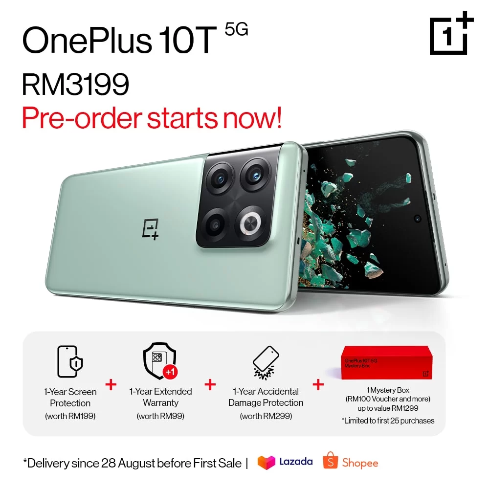 OnePlus 10T 5Gs Price Unveiled at RM3199 – Now Available for Pre Order with Exclusive Privileges