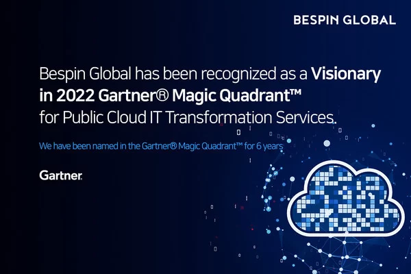 bespin global named a visionary in 2022 gartner magic quadrant for public cloud it transformation services