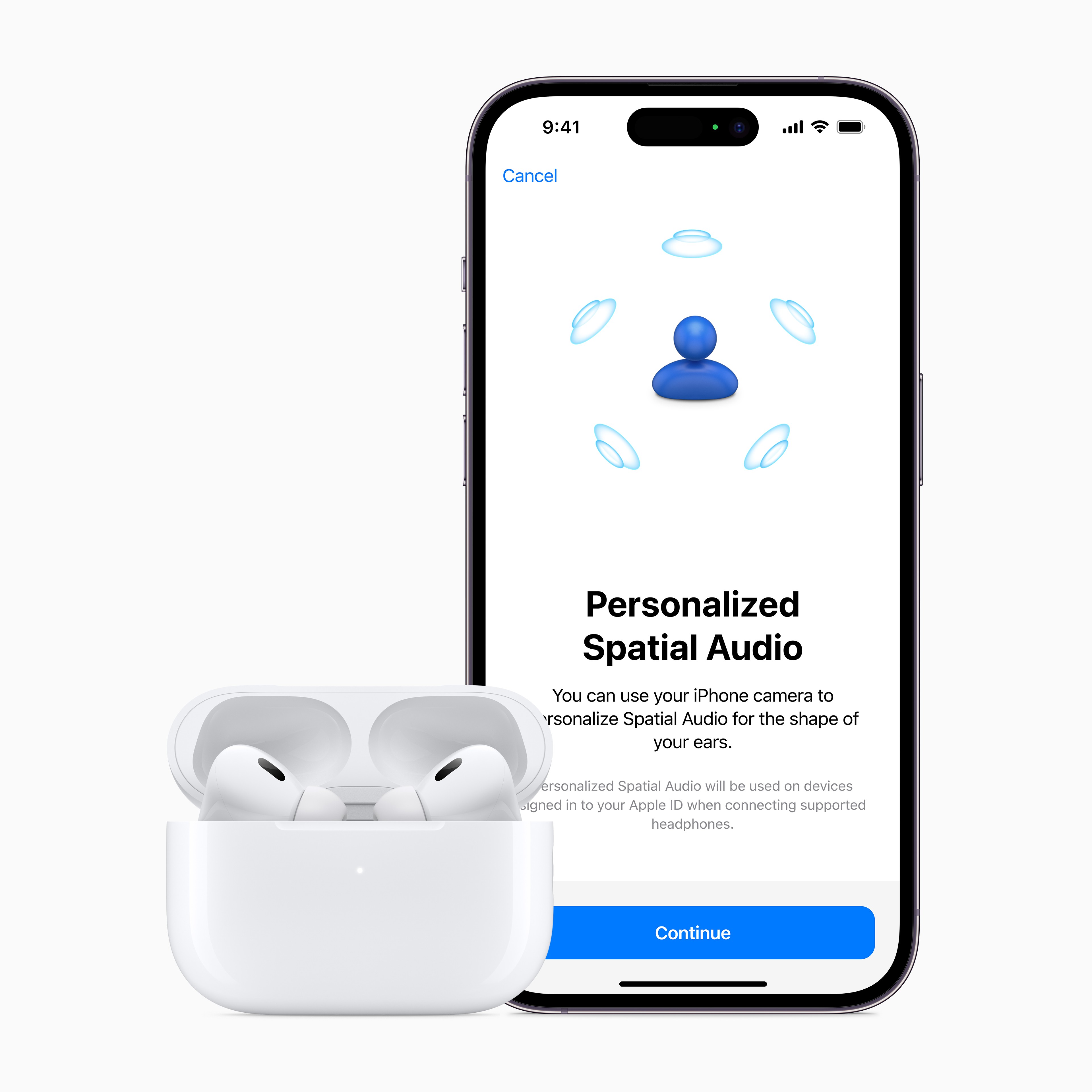 Apple AirPods Pro 2nd gen iPhone 14 Pro 2up Spatial Audio 220907