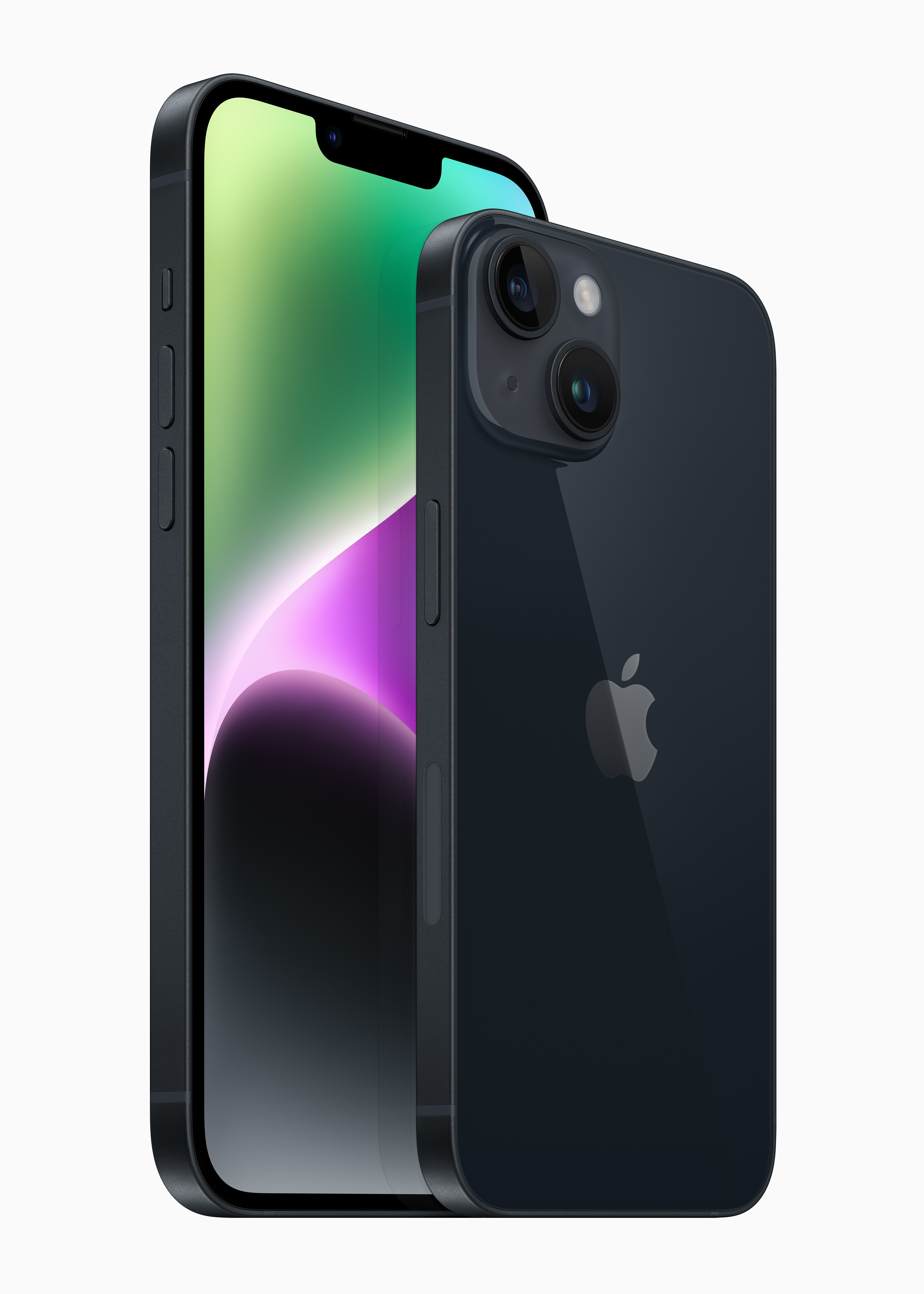 Apple iPhone 14 iPhone 14 Plus 2up midnight 220907