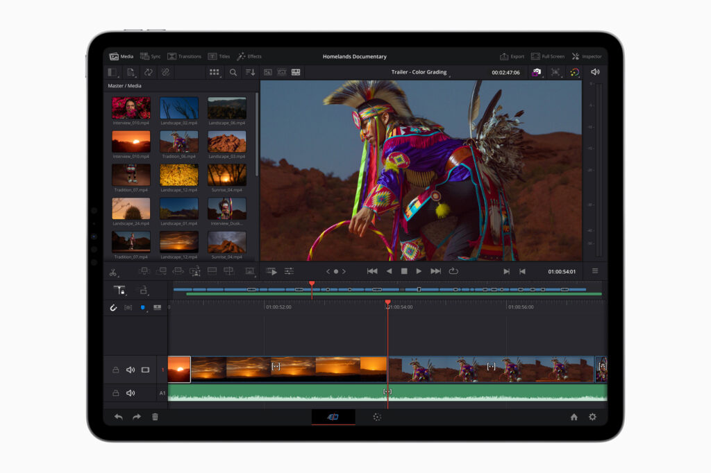 Apple iPad Pro DaVinci Resolve 221018