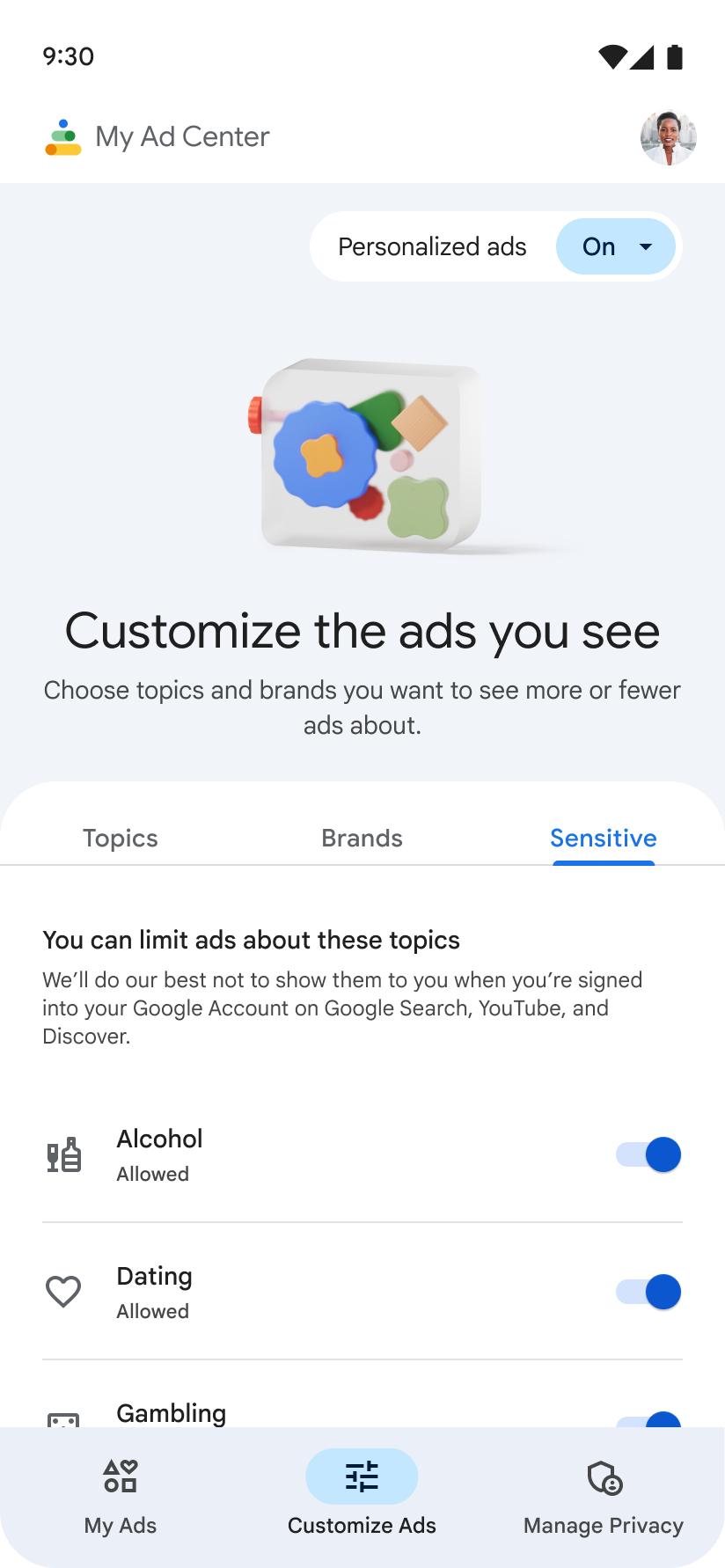 MyAdCenter Hub Customization Sensitive 01