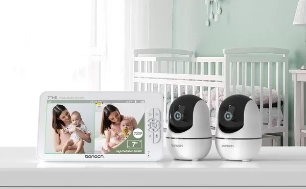 bonoch launches new flagship video baby monitor with two hd cameras and 7 inch 720p split screen