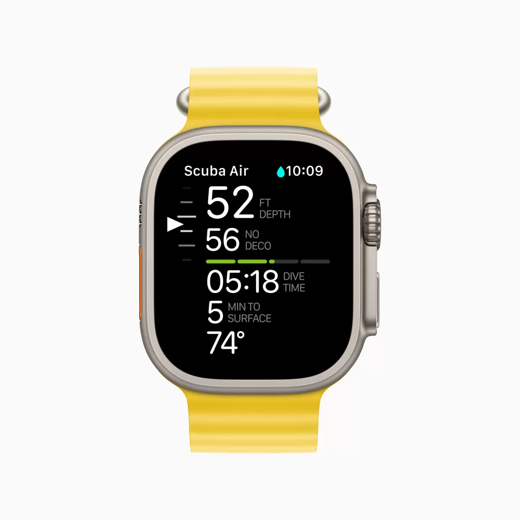 Apple Watch Ultra Oceanic Plus primary screen