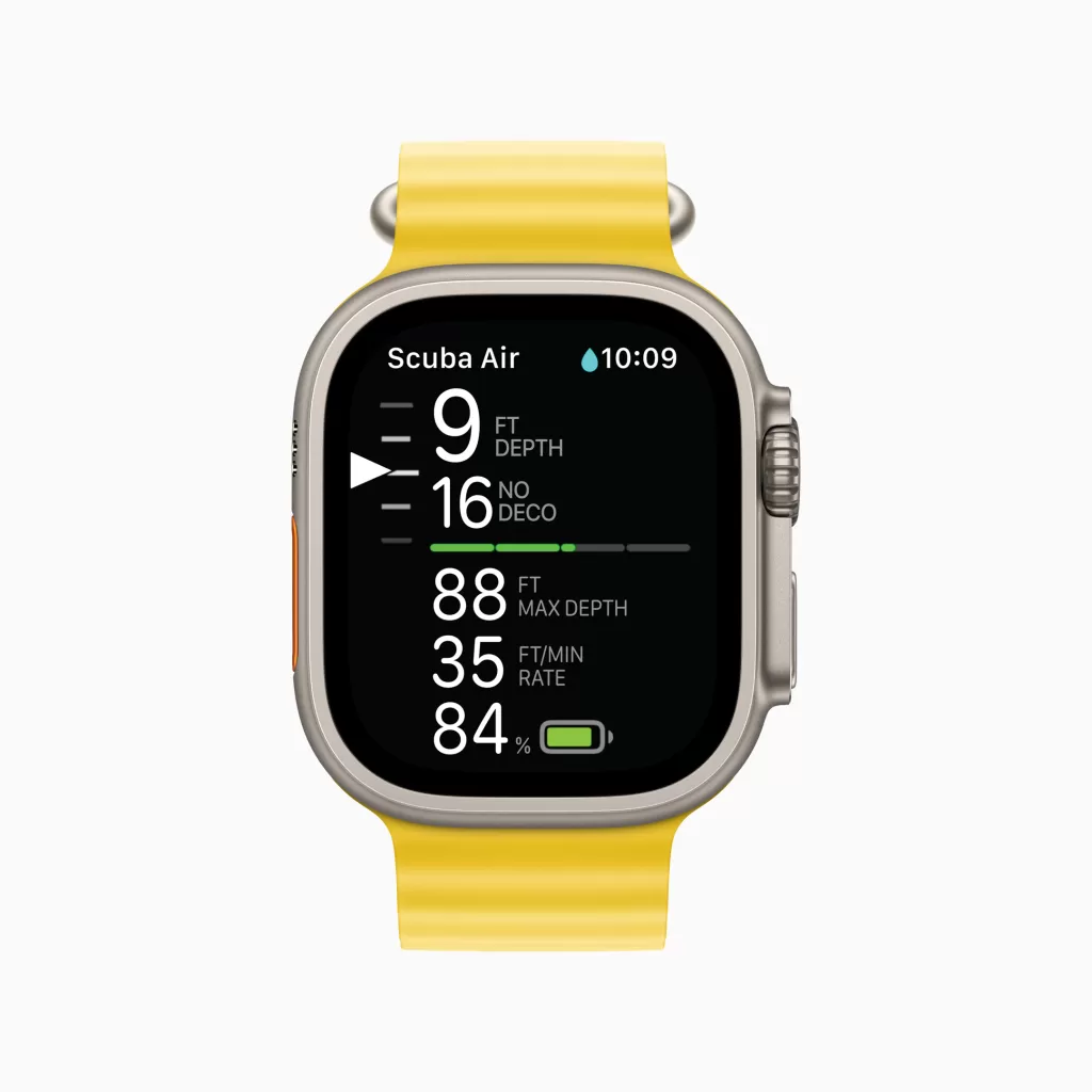 Apple Watch Ultra Oceanic Plus second screen