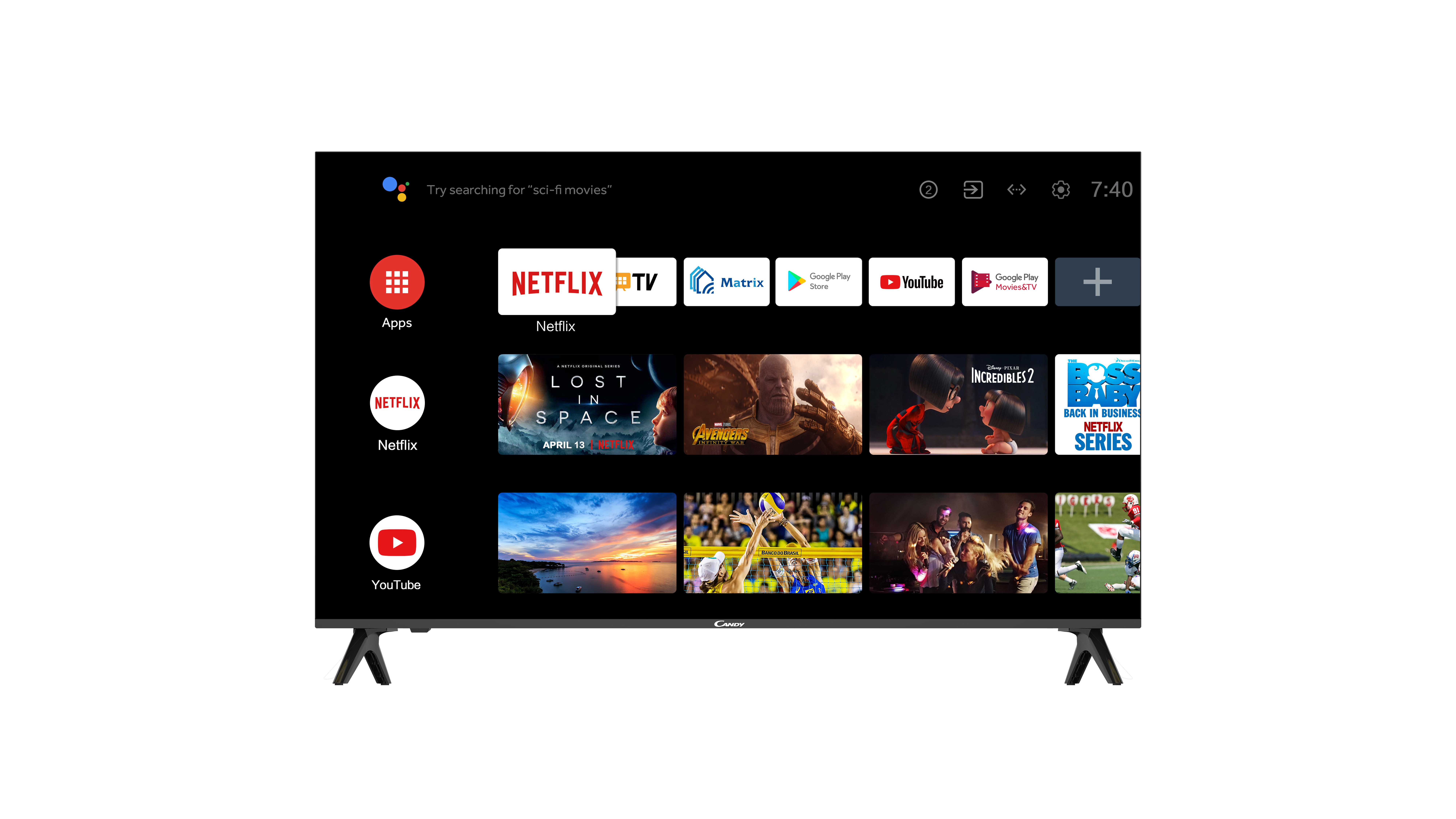 Candy Android TV Series 50 inches UI