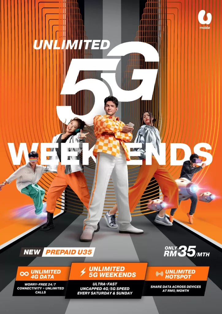 U Mobile Prepaid U35 users can enjoy unlimited 5G weekends