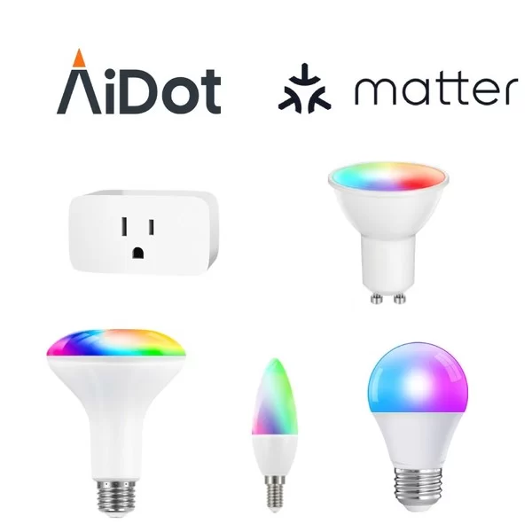 smart light bulbs and smart plug from aidot ecosystem are one of the first to be matter certified