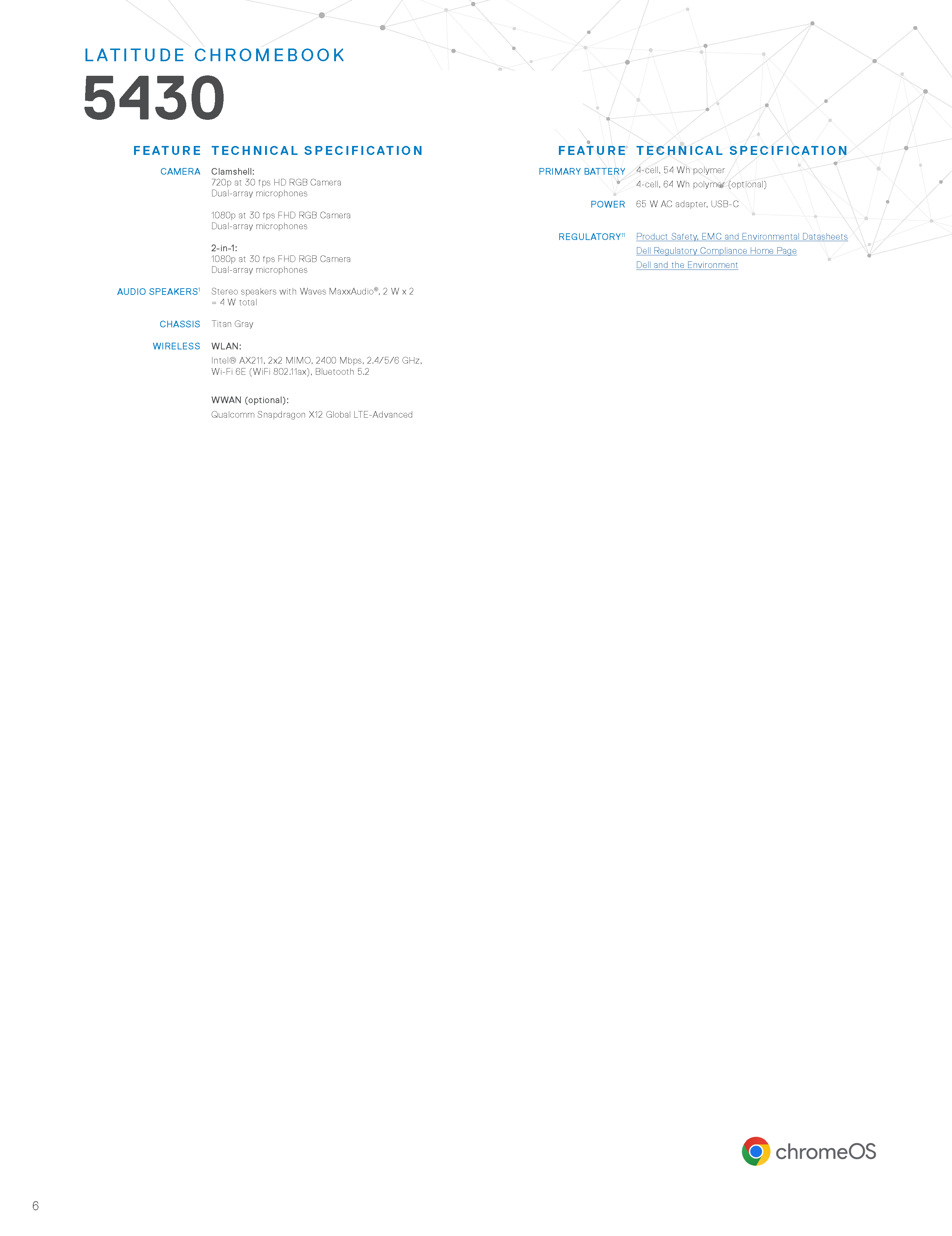 Latitude 5430 Chromebook Spec Sheet Page 6