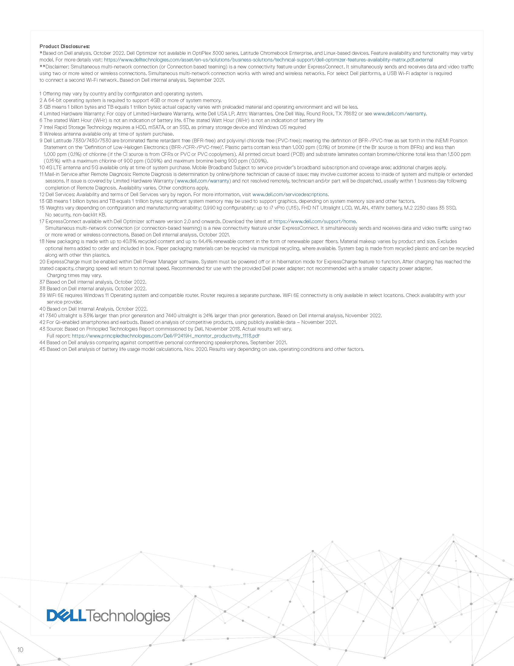 Latitude 7340 7440 Ultralight Spec Sheet Page 10
