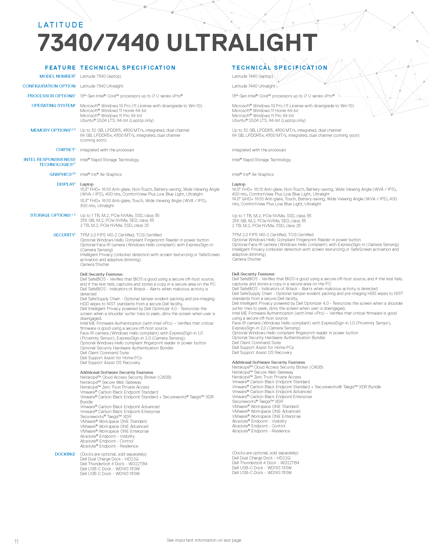 Latitude 7x40 Spec Sheet Page 11