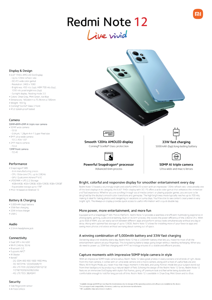 Redmi Note 12 one pager compressed