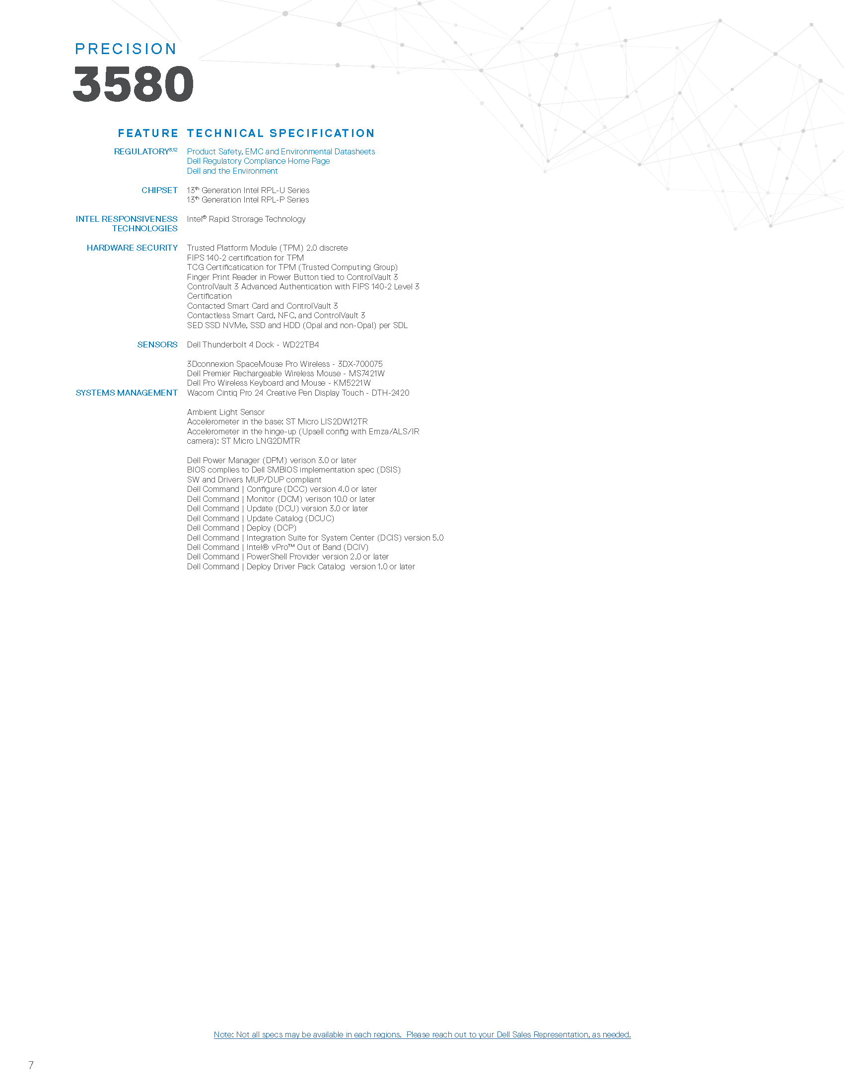 precision 3580 spec sheet Page 7