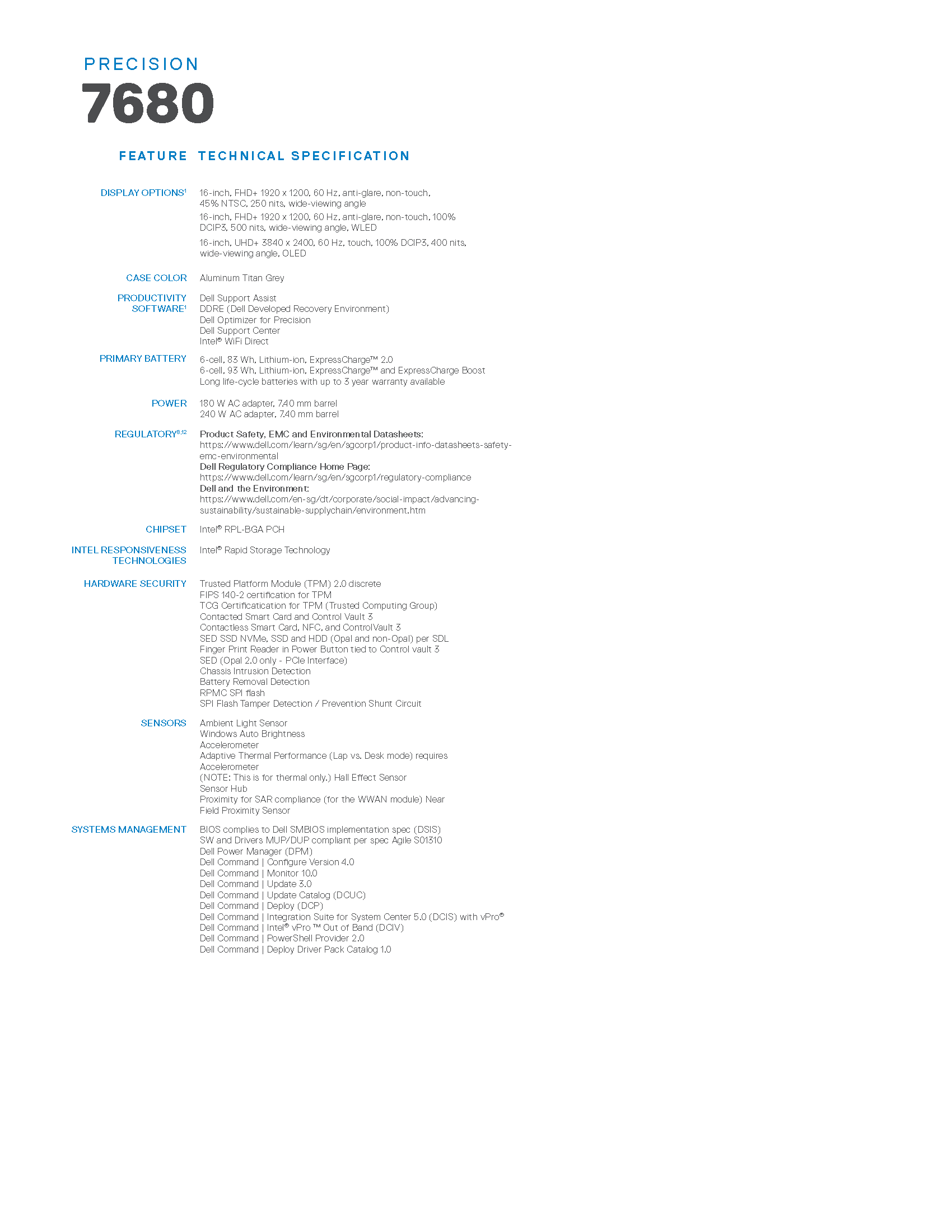 precision 7680 spec sheet Page 8