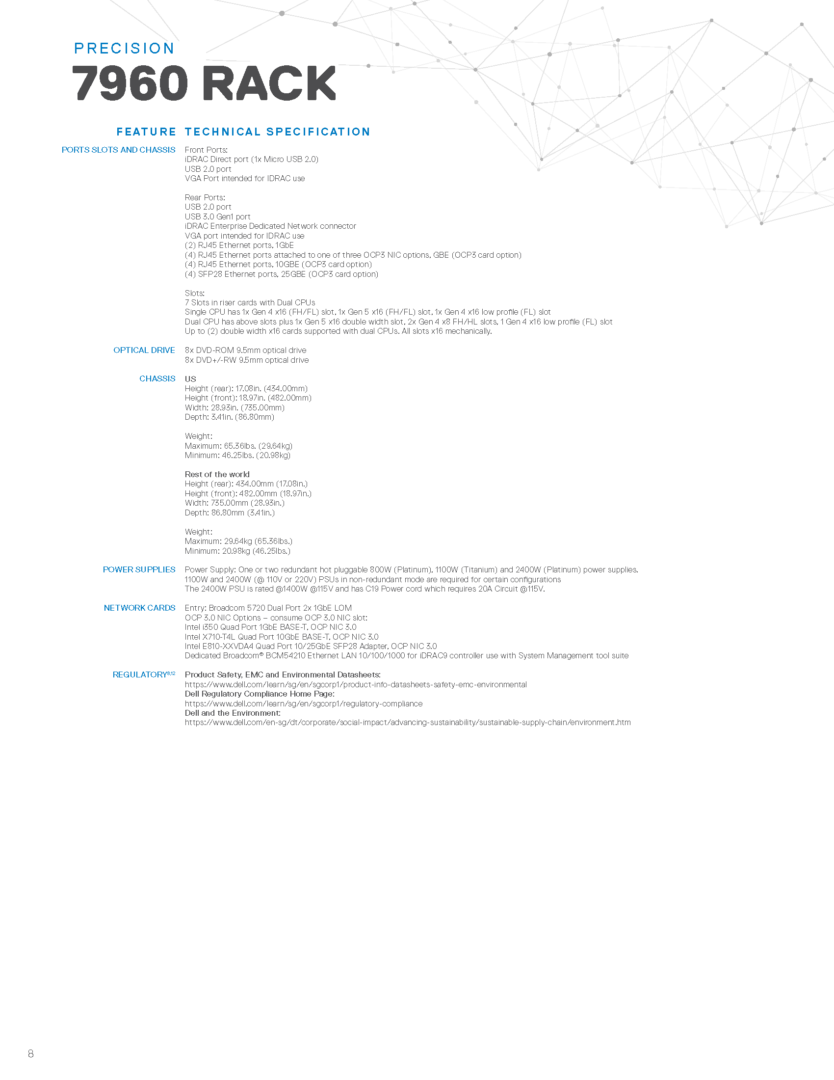 precision 7960 rack spec sheet Page 8