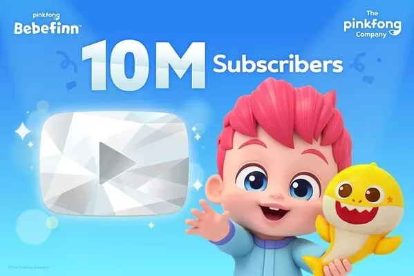 Baby Shark Creator Pinkfong's Bebefinn Surpasses 10 Million YouTube Subscribers, Setting New Company Record