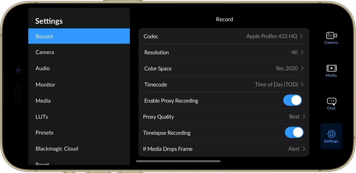 BlackMagic Camera App 2 1