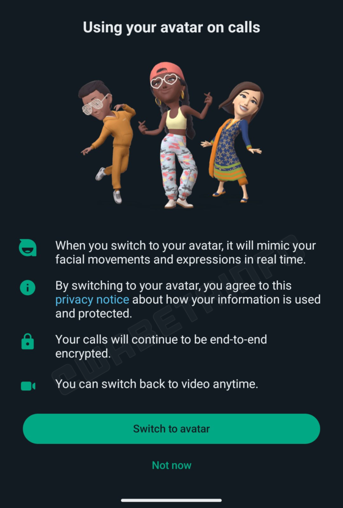 WA AVATAR CALLING FEATURE PRESENTATION ANDROID