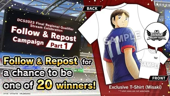 "Captain Tsubasa: Dream Team" Follow & Repost to Win a Dream Championship 2023 Original T Shirt