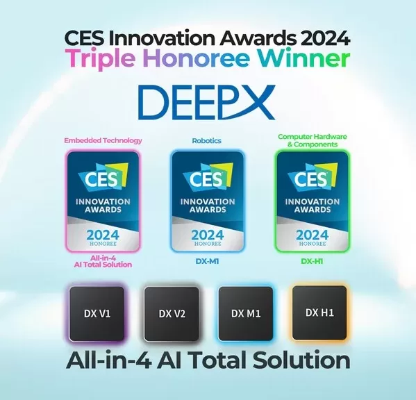 DEEPX Honored with Three CES Innovation Awards 2024 for Leading Edge AI Chip Tech