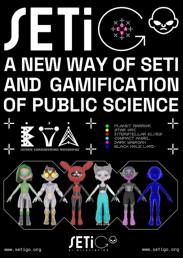 SETIGO: A New Way of SETI and Gamification of Public Science, AI Avatar Supported by Openverse