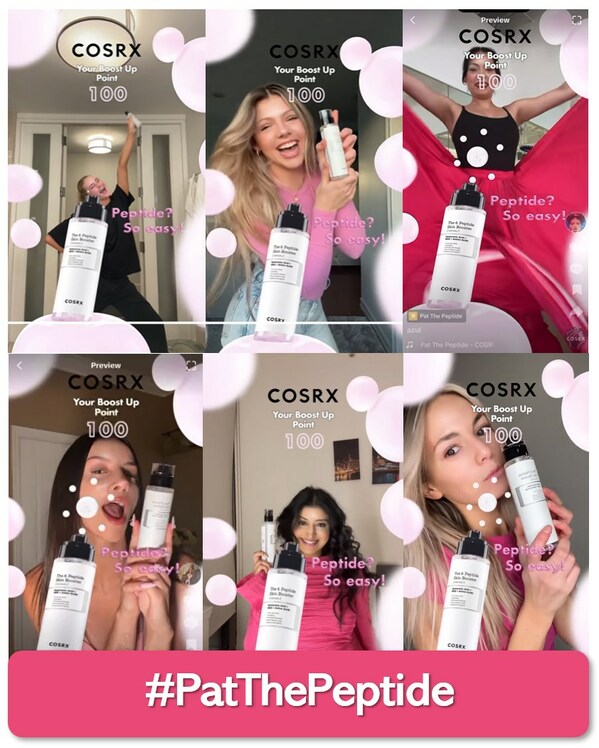 COSRX, the go-to skincare brand among dermatologists, has set TikTok ablaze with its latest social media sensation - the #PatThePeptide TikTok challenge.