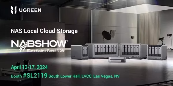 Ugreen's Inaugural Network Attached Storage NASync Series shown at NAB Show 2024