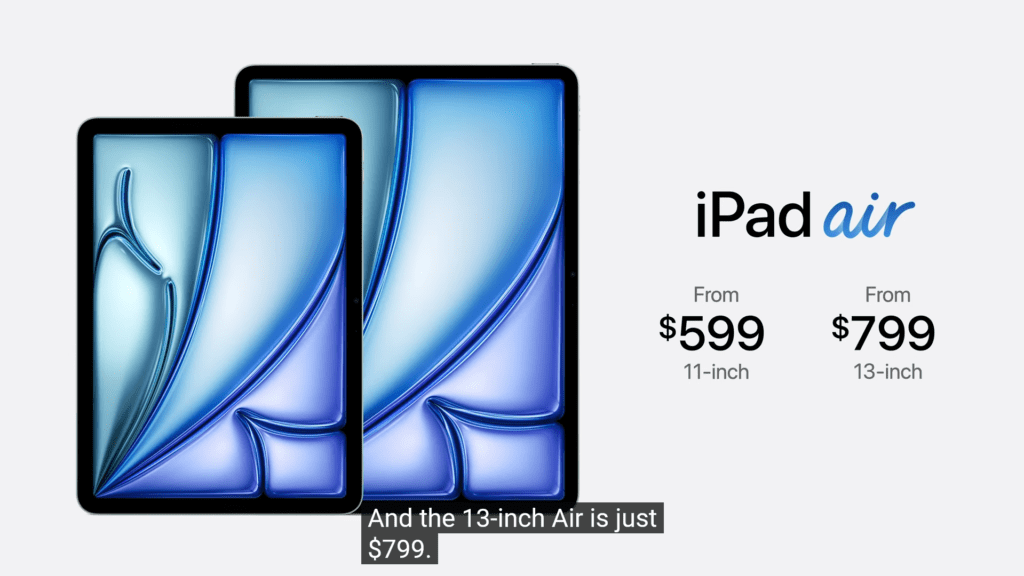 iPad Air 2024 Pricing Announcement