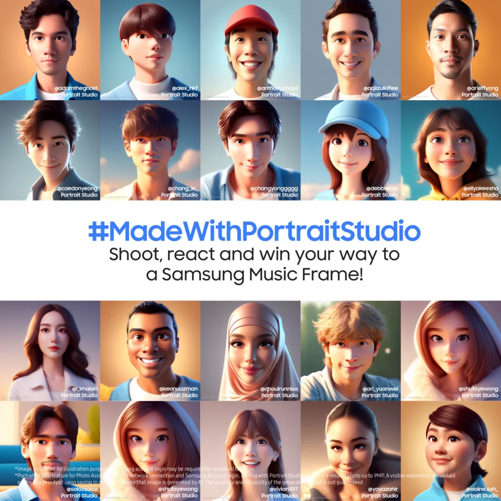 Stand a Chance to Win a Personalised Samsung Music Frame with Your Reaction to Your Portrait Studio Picture! KV