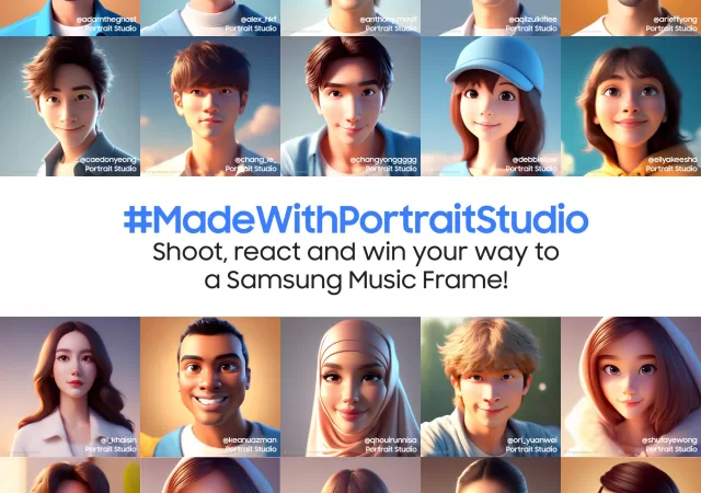 Stand a Chance to Win a Personalised Samsung Music Frame with Your Reaction to Your Portrait Studio Picture! KV