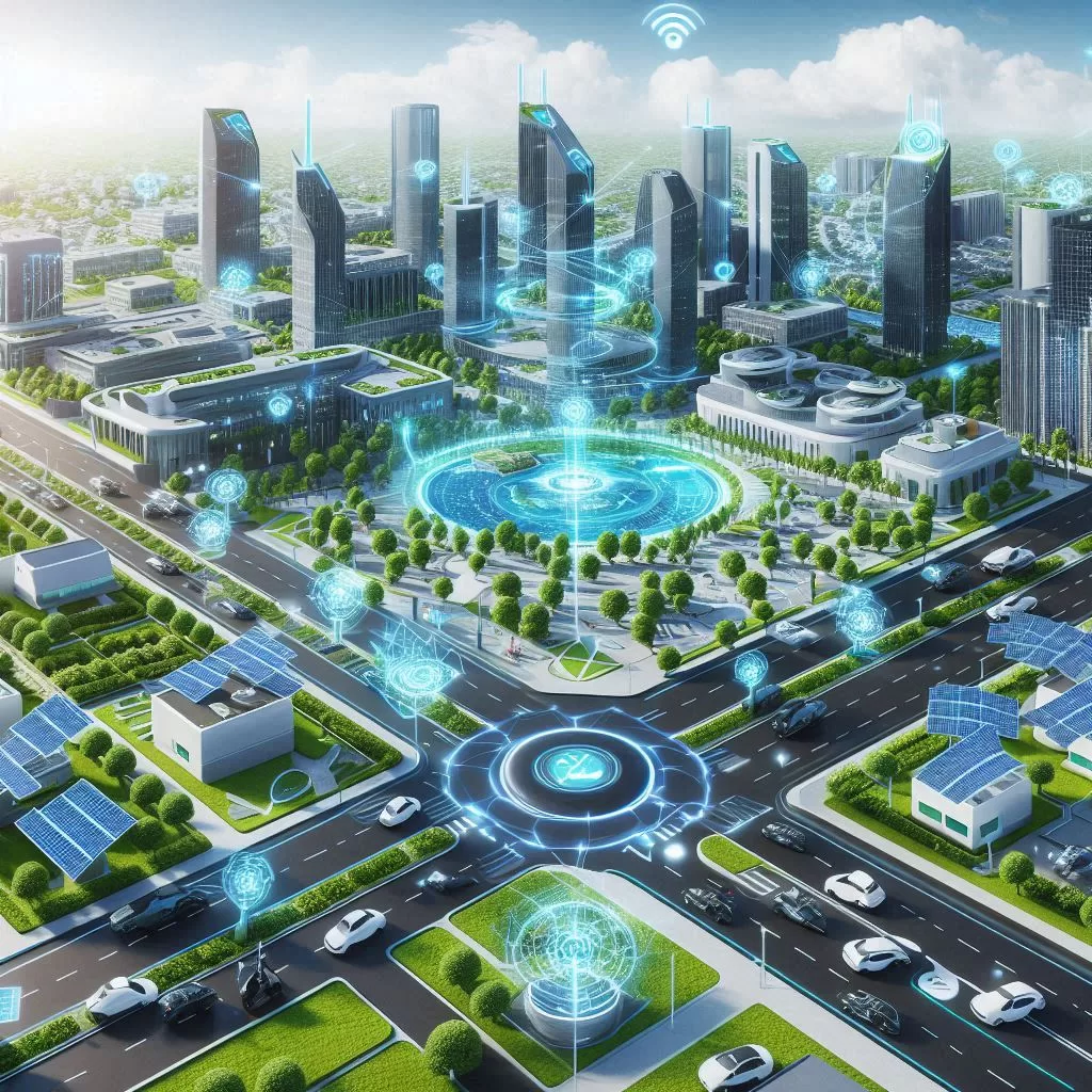 AI Generated image of A smart city that is secured digitally