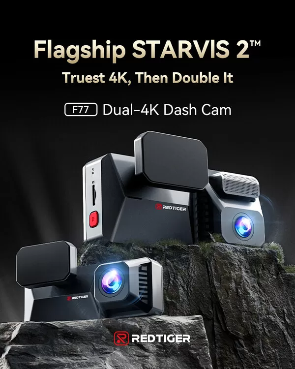 REDTIGER Unveils the F77 Dash Cam Featuring Industry First Dual 4K Camera Technology