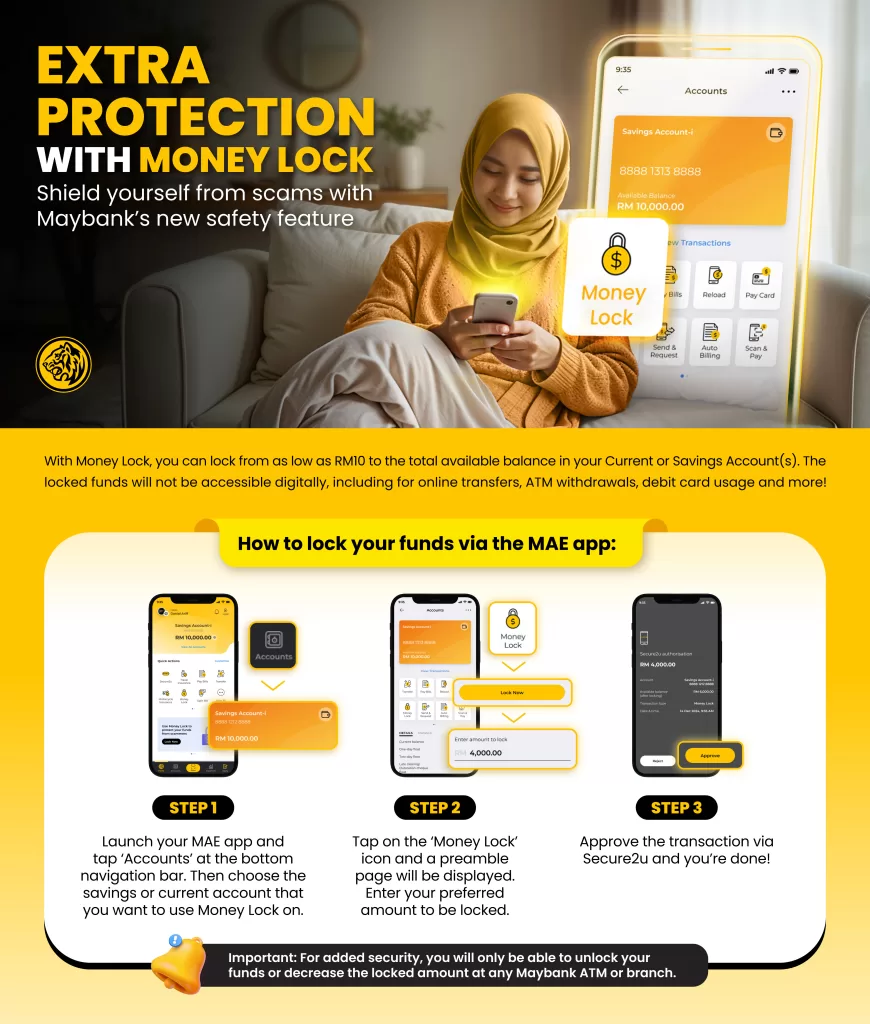 Maybank Money Lock Step by step with KV