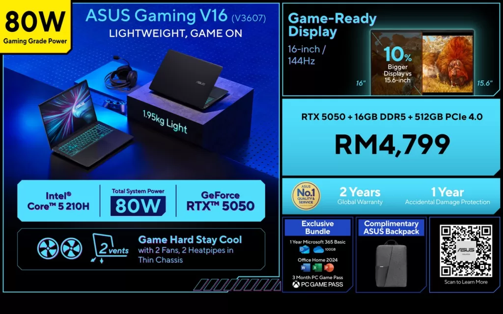 ASUS Gaming V16 onepager