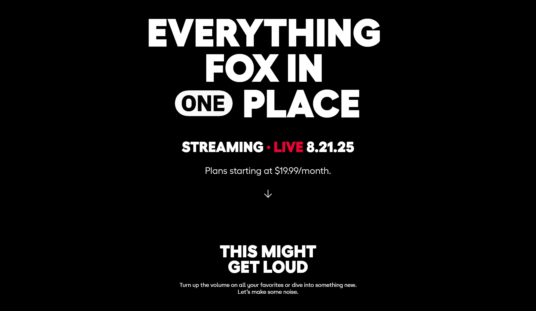 Fox One Website ScreenCap