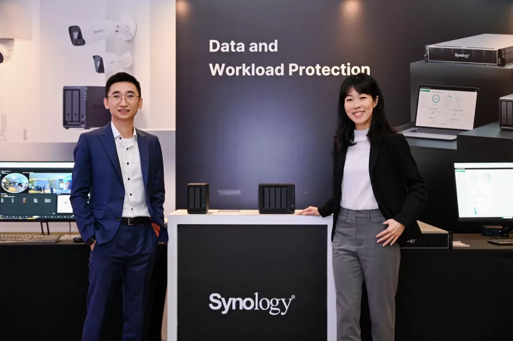 Synology Head of Southeast Asia Thachawan Chinchanakarn and Malaysia Country Manager Jason Sin with one of the company’s latest data management solutions