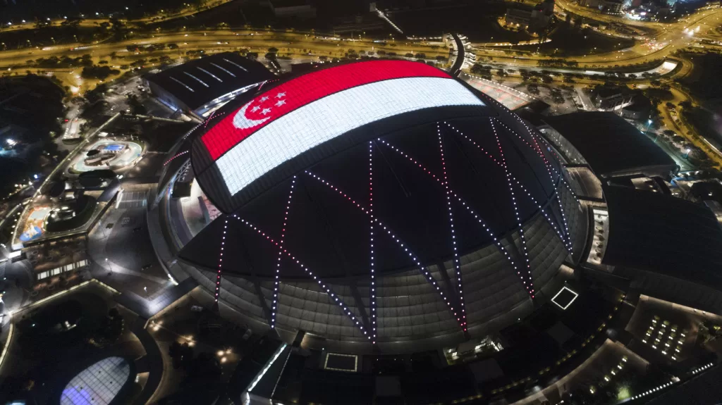 National Stadium Roof Light Up (Credit Singapore Sports Hub)