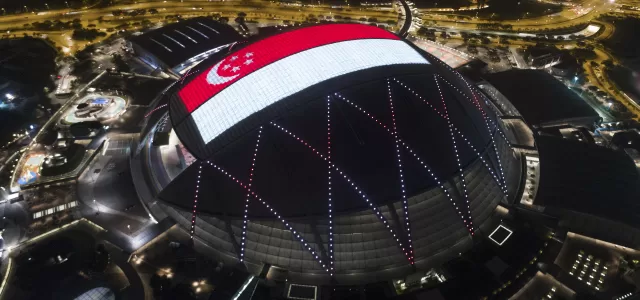 National Stadium Roof Light Up (Credit Singapore Sports Hub)